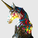 Skleněná lampa s jednorožcem s texturovaným povrchem