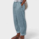 Clara - Kalhoty s měkkým pasem a bočními kapsami