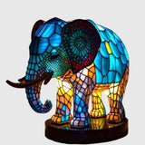Barevná Skleněná Lampa ve Tvaru Slona