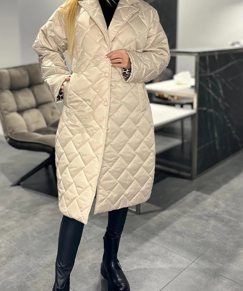 Eliška – Oboustranný kabát s leopardím podšívkou