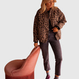 Charlene - Podzimní kabát z kožešiny pro ženy