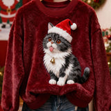 Dámská vánoční kočka Flanelová mikina