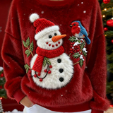 Vánoční Sněhulák a Ptáci Umění Flanelová Mikina